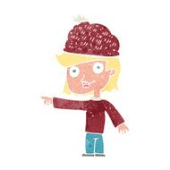 cartoon woman wearing winter hat N49