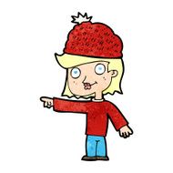 cartoon woman wearing winter hat N50