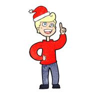 cartoon man ready for christmas N45