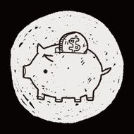 doodle pig money bank N11