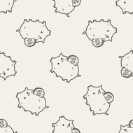 doodle pig money bank seamless pattern background