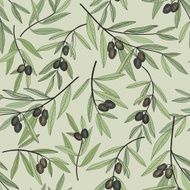 Floral seamless pattern Olive branch background