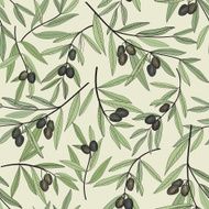 Floral seamless pattern Olive branch background N2