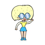 cartoon woman wearing spectacles N3