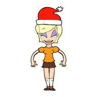 cartoon woman ready for christmas N42