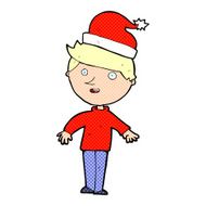 cartoon boy in santa hat N5