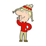 cartoon man in hat with idea N3