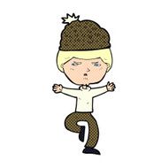 cartoon man wearing winter hat N37