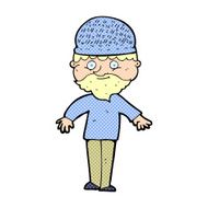 cartoon man in winter hat N3