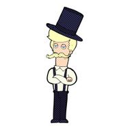 cartoon man wearing top hat N36