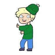 cartoon man wearing winter hat N39