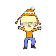 cartoon hipster man in hat N3