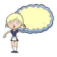 cartoon waitress with text space N3