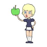 cartoon waitress with healthy food N3