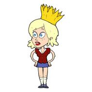 cartoon person wearing crown N35