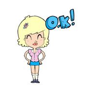cartoon woman thinking OK N4