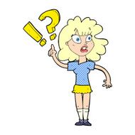 cartoon woman with question N9