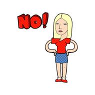 cartoon woman saying no N3