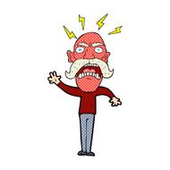 cartoon furious old man N3