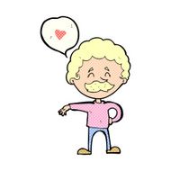 cartoon mustache man in love N3