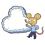 cartoon mouse with cloud text space N3