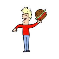 cartoon man with burger N5