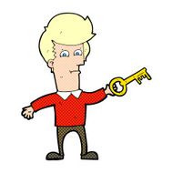 cartoon man with key N5