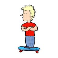 cartoon arrogant boy on skateboard N2