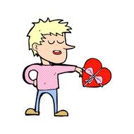 cartoon man with valentine gift N3