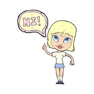 cartoon woman sayin hi N3
