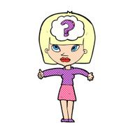 cartoon woman with question N10