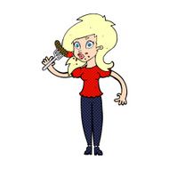 cartoon woman eating hotdog N5