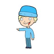 cartoon man wearing winter hat N41
