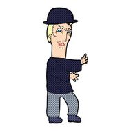 cartoon man wearing bowler hat N22