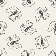squirrel doodle seamless pattern background N2