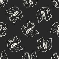 squirrel doodle seamless pattern background N3