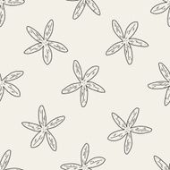 Starfish doodle seamless pattern background