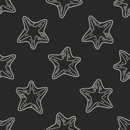 Starfish doodle seamless pattern background N2