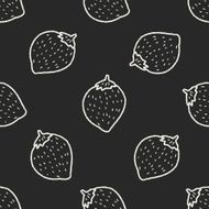 Strawberry doodle seamless pattern background N2