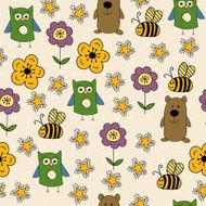 Cartoon animals seamless background