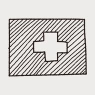 Switzerland flag doodle N2
