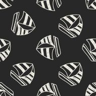 doodle sailboat seamless pattern background