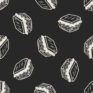 Doodle Sandwich seamless pattern background