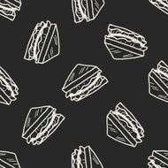 Doodle Sandwich seamless pattern background N3