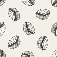 Doodle Sandwich seamless pattern background N4