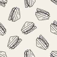Doodle Sandwich seamless pattern background N6