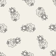 alice in wonderland doodle seamless pattern background