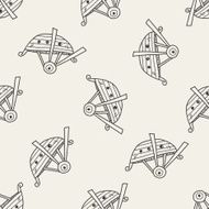 amusement park doodle seamless pattern background