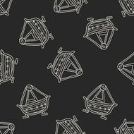 amusement park doodle seamless pattern background N5