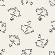 anchor doodle seamless pattern background N9